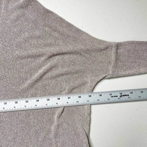 Cowl Neck Tunic Sweater Sz M Taupe Gray Hi-Low Hem - Picture 7 of 7